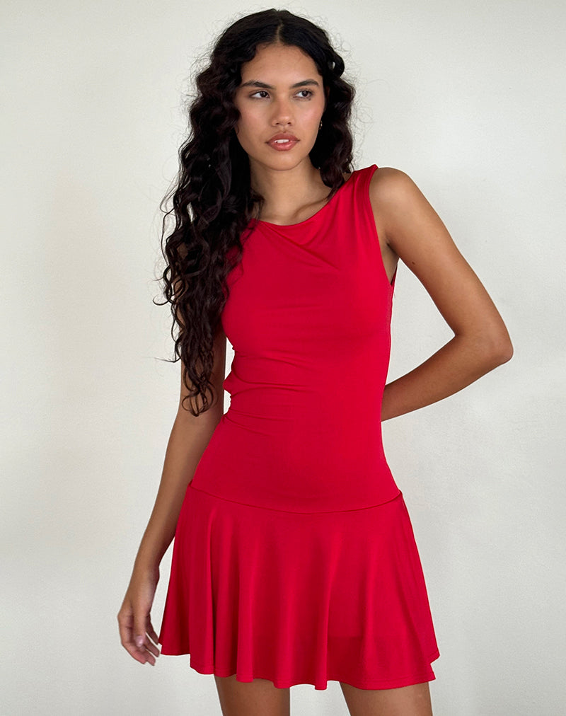 Red Slinky Open Back Mini Dress | Abreille motelrocks.com Red Slinky Open Back Mini Dress | Abreille motelrocks.com