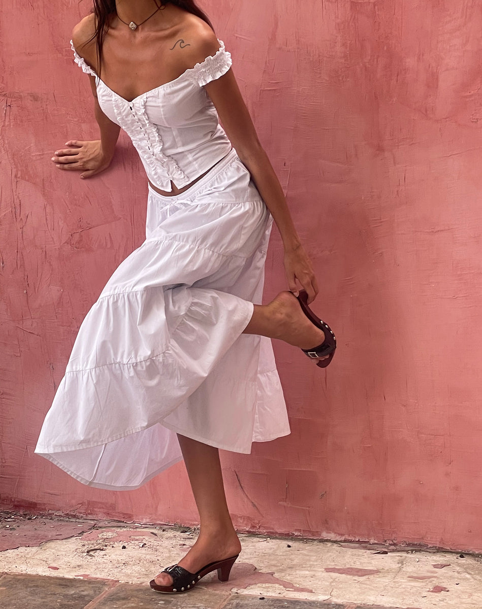 Bobi - Tiered Skirt White main image 1