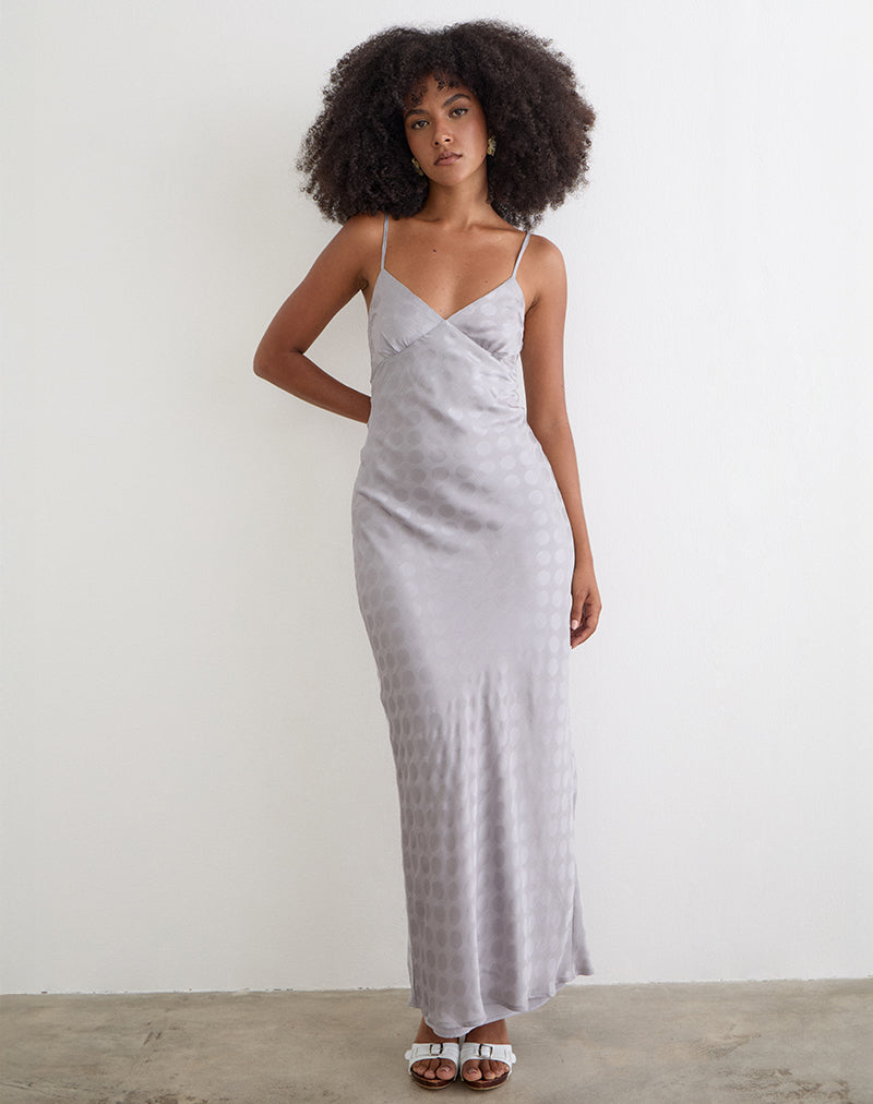grey polka dot dress Silver Monochrome Chiffon Maxi Color:Rust Orange and Silver black maxi dress casual playful polka dot pattern Black Long Sleeve Two