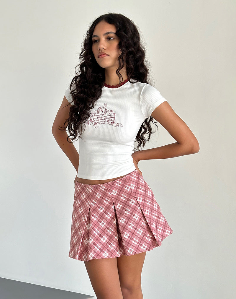 Pink Tartan Pleated Mini Skirt Alula – - Main Image