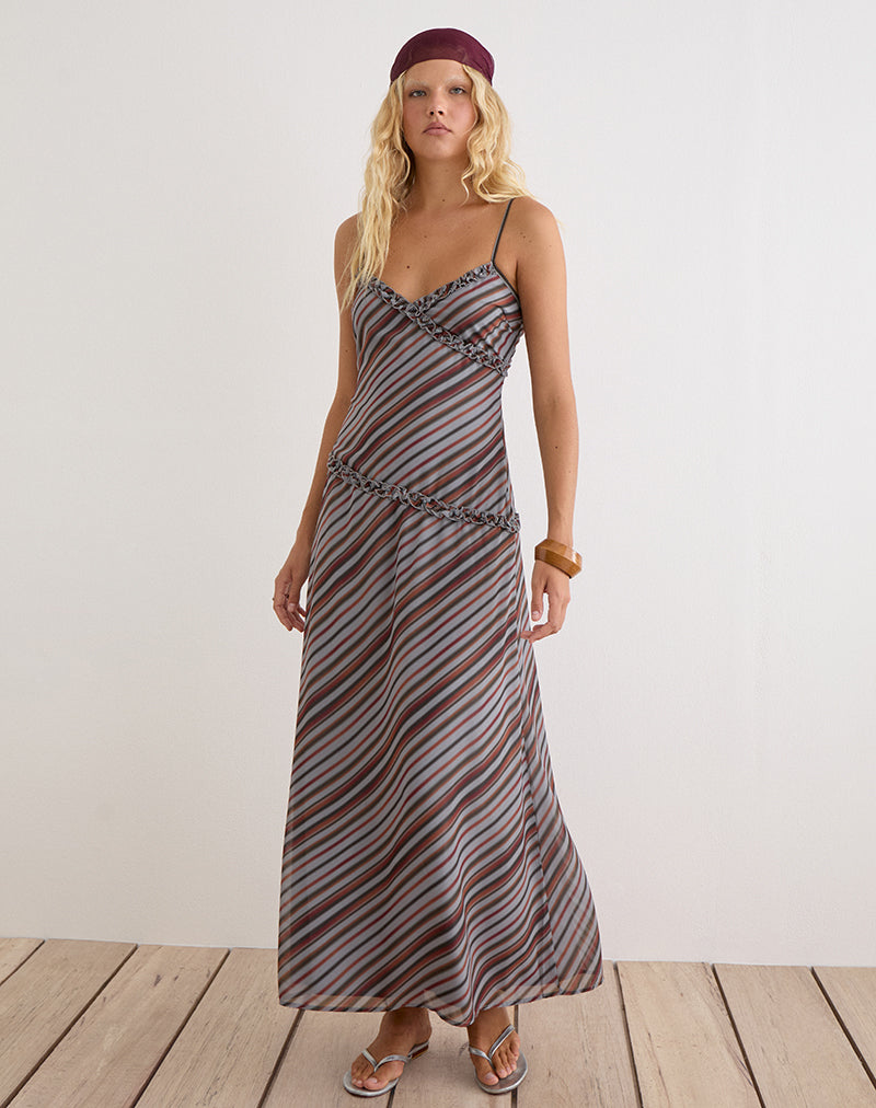 grey striped maxi dress and Maroon Chiffon Diagonal Stripe Color:Lemon Stripe The Cherie Dress in day comfort and a AL:2326tues