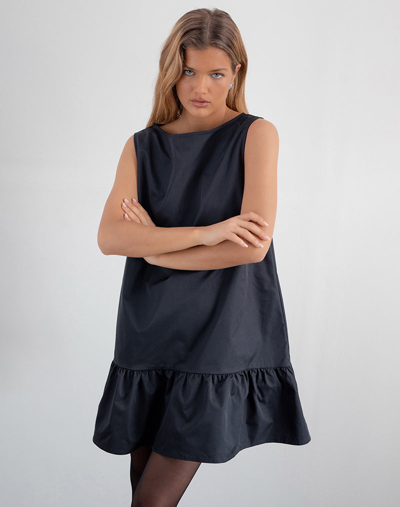 Black Babydoll Sleeveless Mini Dress