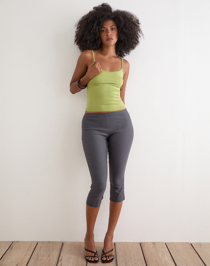 Charcoal Stretch Cropped Capri Trouser | Asla – motelrocks.com