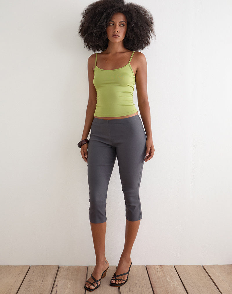 Charcoal Stretch Cropped Capri Trouser | Asla – motelrocks.com