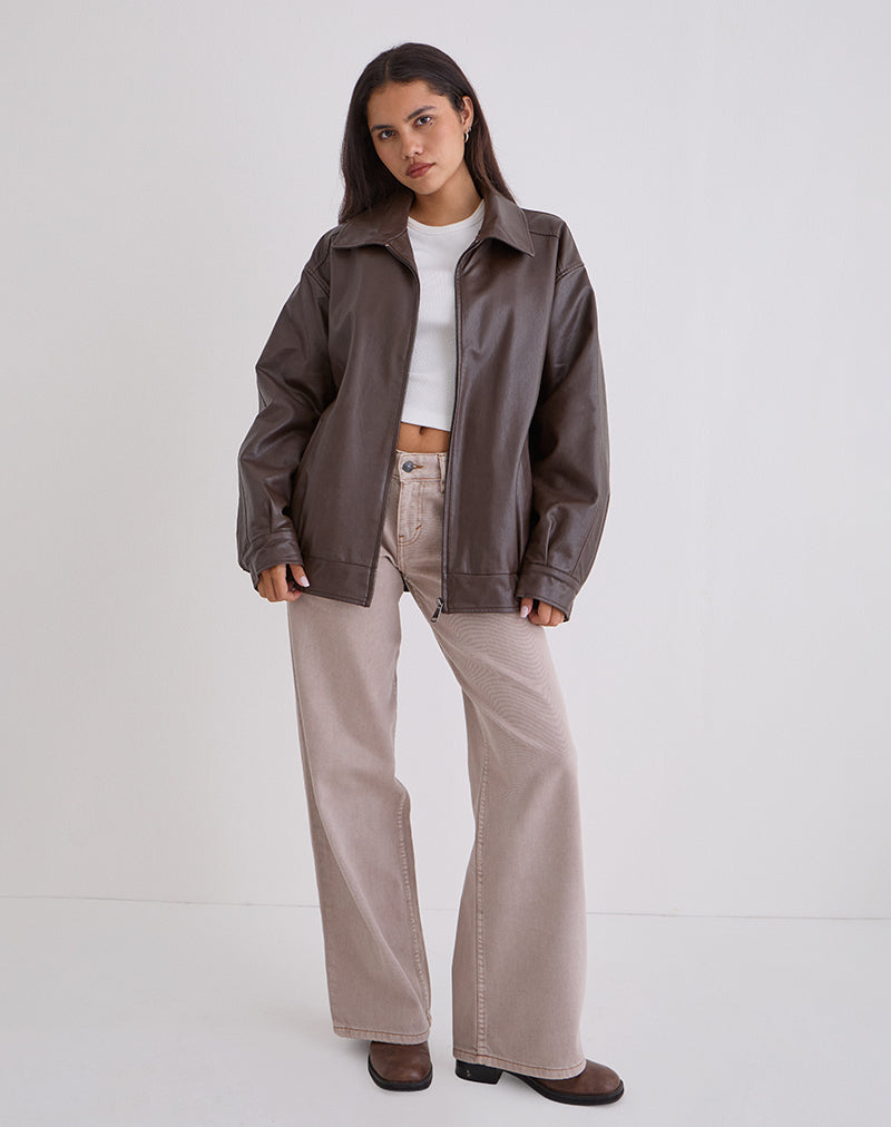 PU Bitter Chocolate Jacket | Cavita – motelrocks.com
