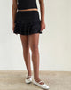 Image of Carlota Mini Skirt In Crinkle Jet Black
