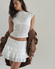 image of Carlota Mini Skirt in Crinkle White