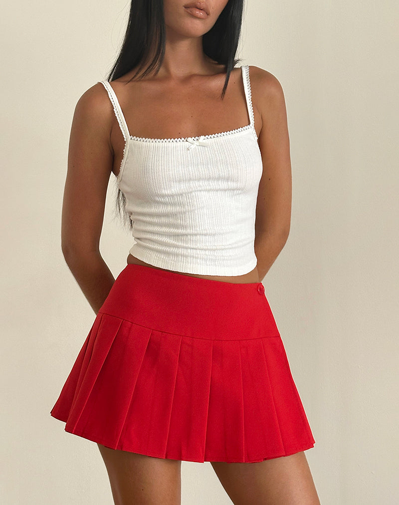 Casini Mini Skirt in Soft Tailoring Red