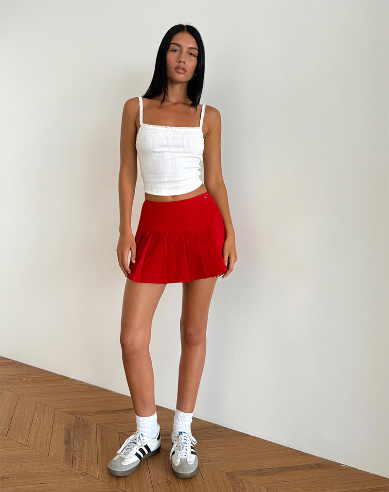 Casini Mini Skirt in Soft Tailoring Red