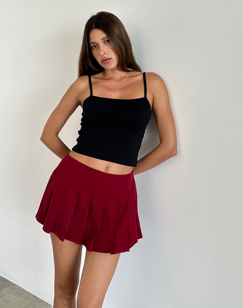 Casini Mini Skirt in Soft Tailoring Burgundy