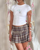 Image of Casini Pleated Mini Skirt in Multi Check Brown