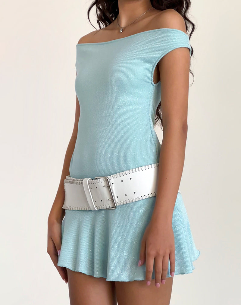 Light Blue Shimmer Rib Mini Dress | Cynthia motelrocks.com Light Blue Shimmer Rib Mini Dress | Cynthia motelrocks.com