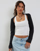 image of Dalika Knitted Shrug Top in Black