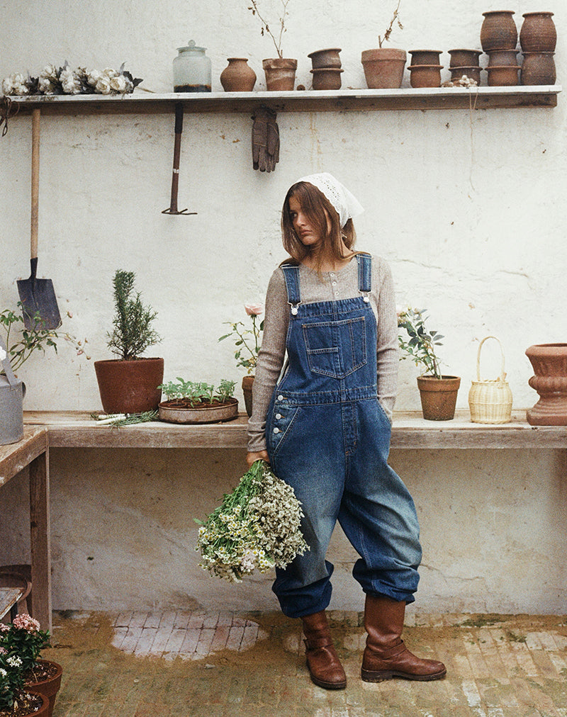 Mid Blue Tint | Denim Dungaree – motelrocks.com