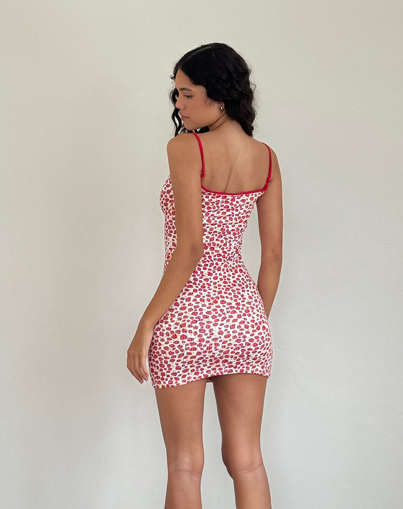 Image of Gracias Mini Dress in Strawberry 2023 Print