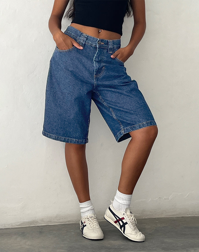 Low Rise Skater Shorts in Core Blue Stone
