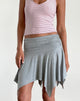 image of Jamelia Mini Skirt in Soft Jersey Grey Marl