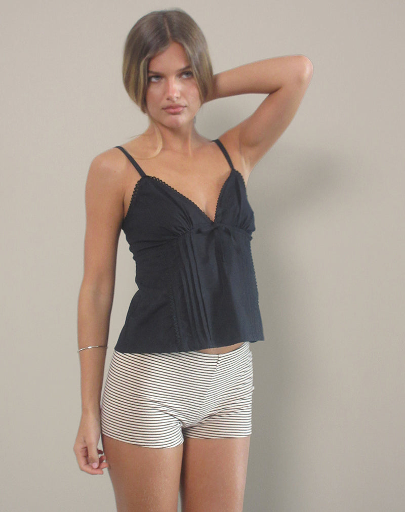 Black Poplin Cami Top | Jepuni – motelrocks.com