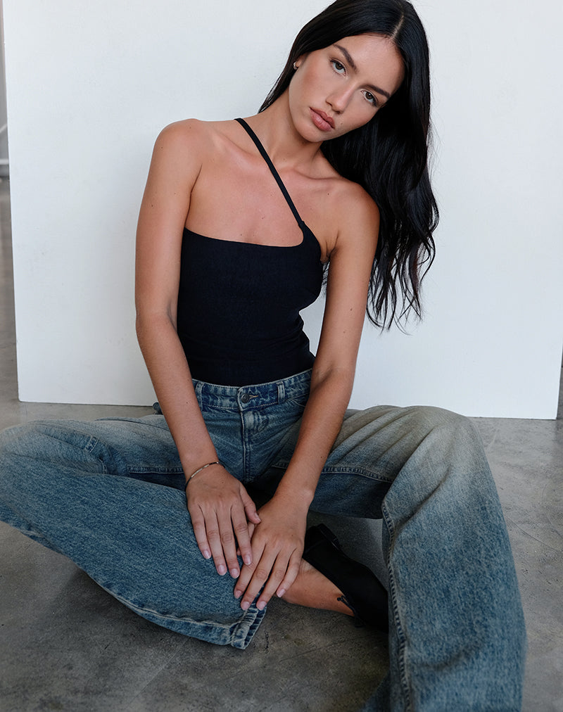 Black Asymmetric Top | Kacya – motelrocks.com