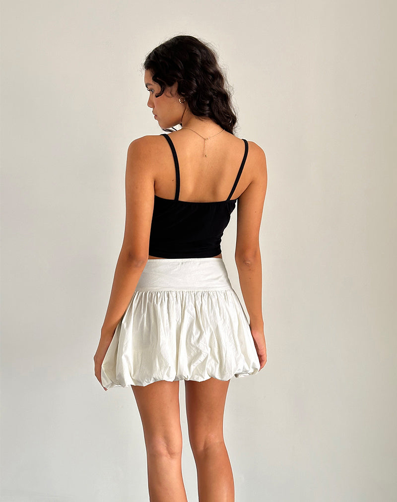 Image of Kiyowo Puffball Mini Skirt in Poplin Ivory