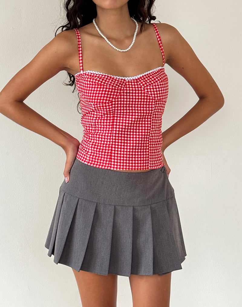 Image of Leif Cami Top in Red Gingham