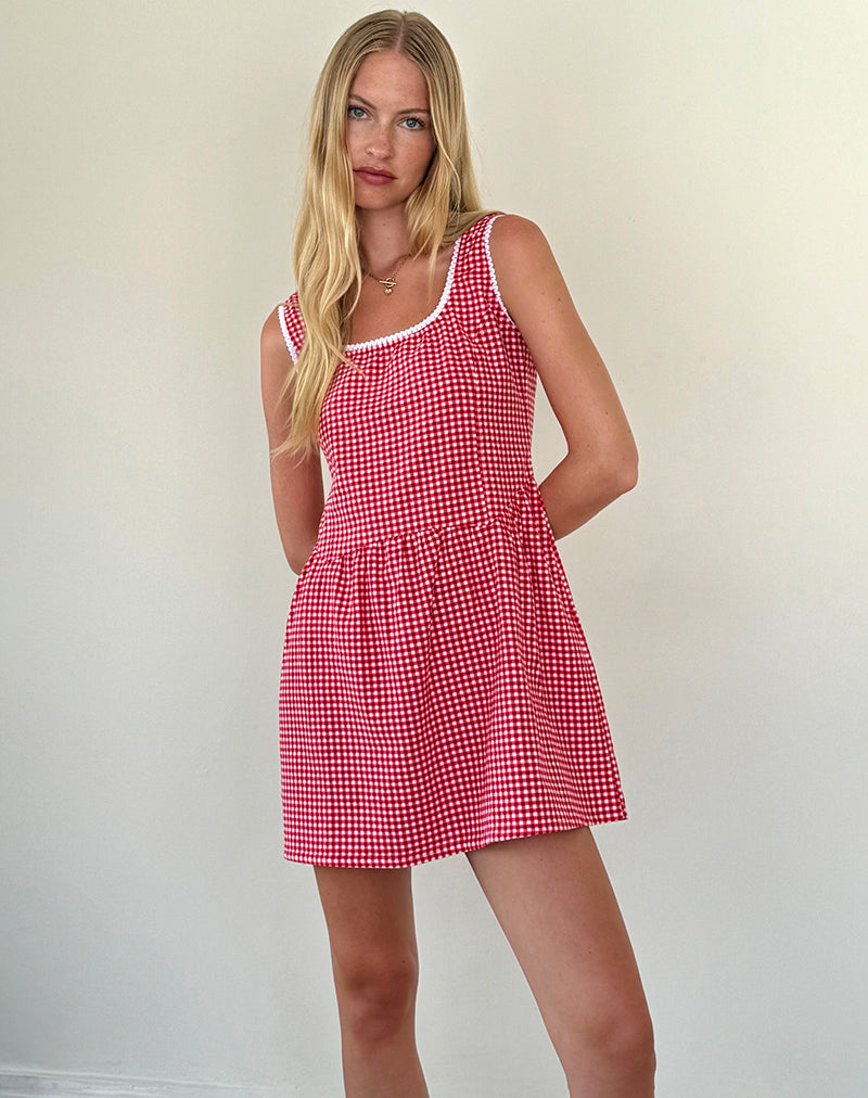 Vintage Gingham Red Checkered Dress Burkes Mini Dress Red Check Princess Polly Vintage Gingham Red Checkered Dress Burkes Mini Dress Red Check Princess Polly