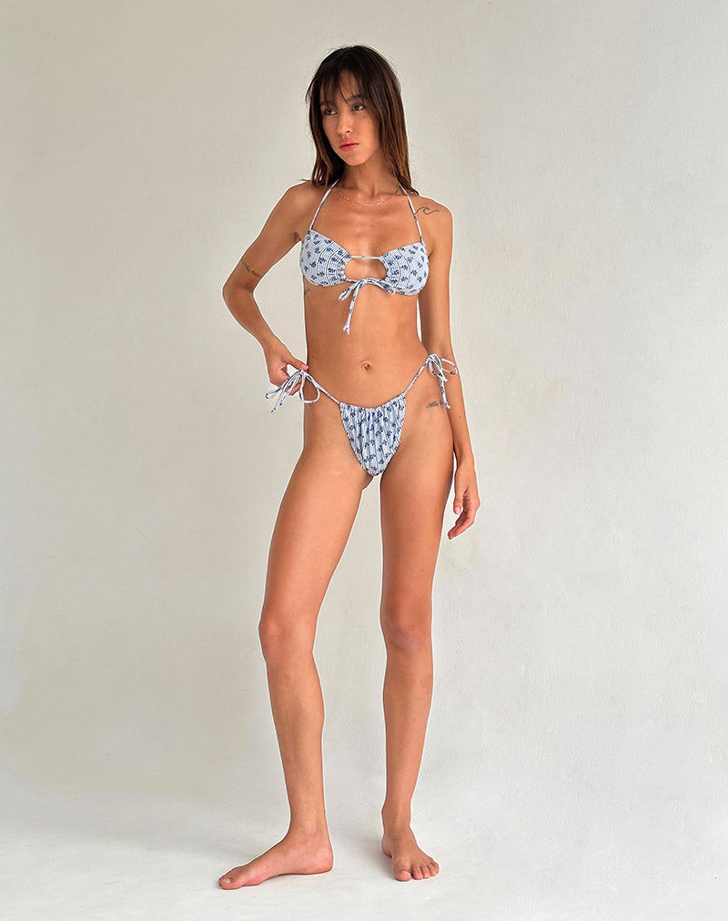 Image of Leyna Bikini Bottom in Floral Stripe