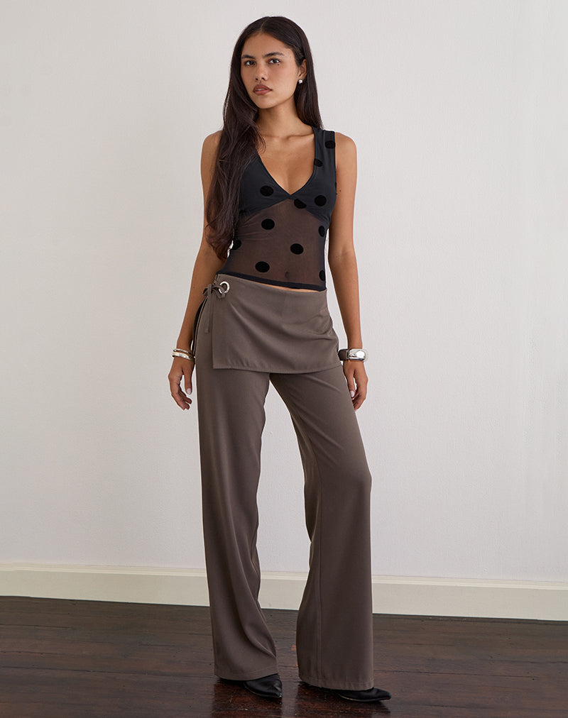 Black Big Polka Top | Lihat – motelrocks.com