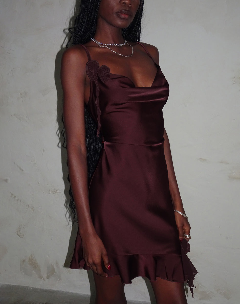 Romantica Sheer Insert Mini Dress Plum