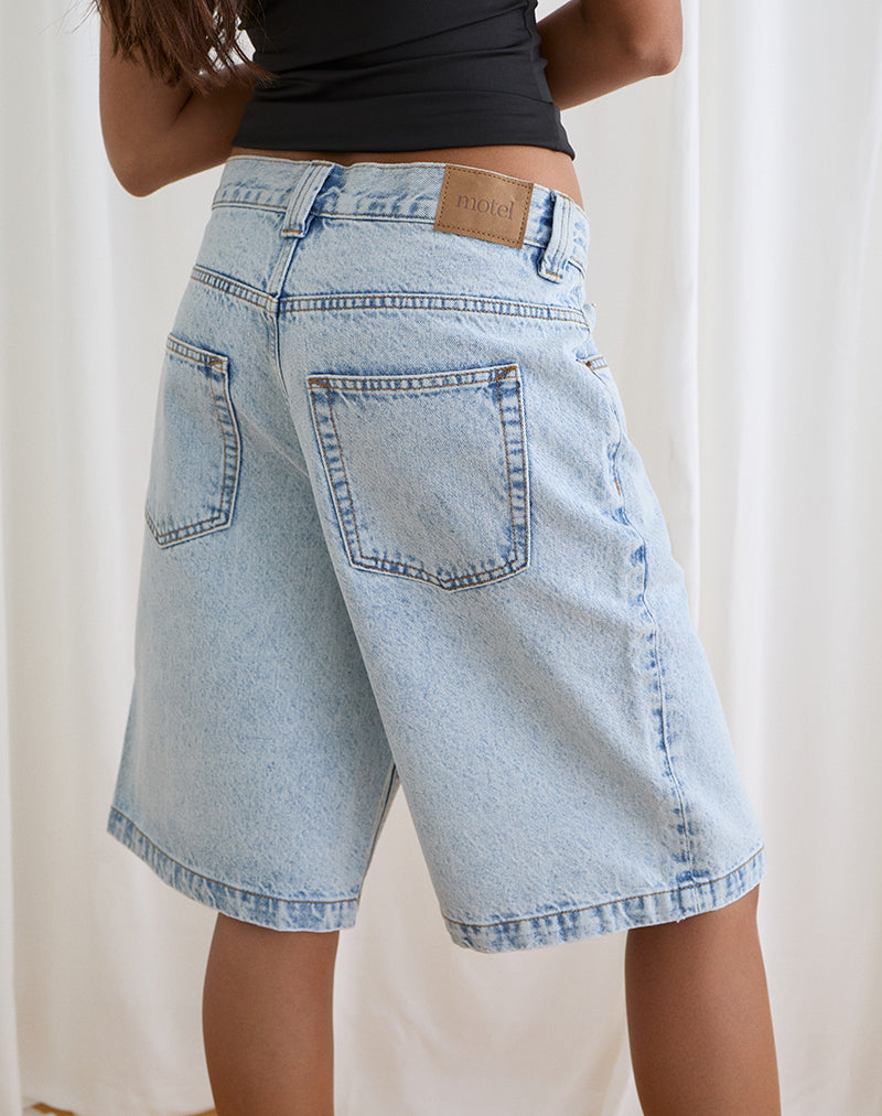 パンツ  Washing Jeans short S Blue 80's Light Wash Low Rise Denim Shorts | Skater – motelrocks.com