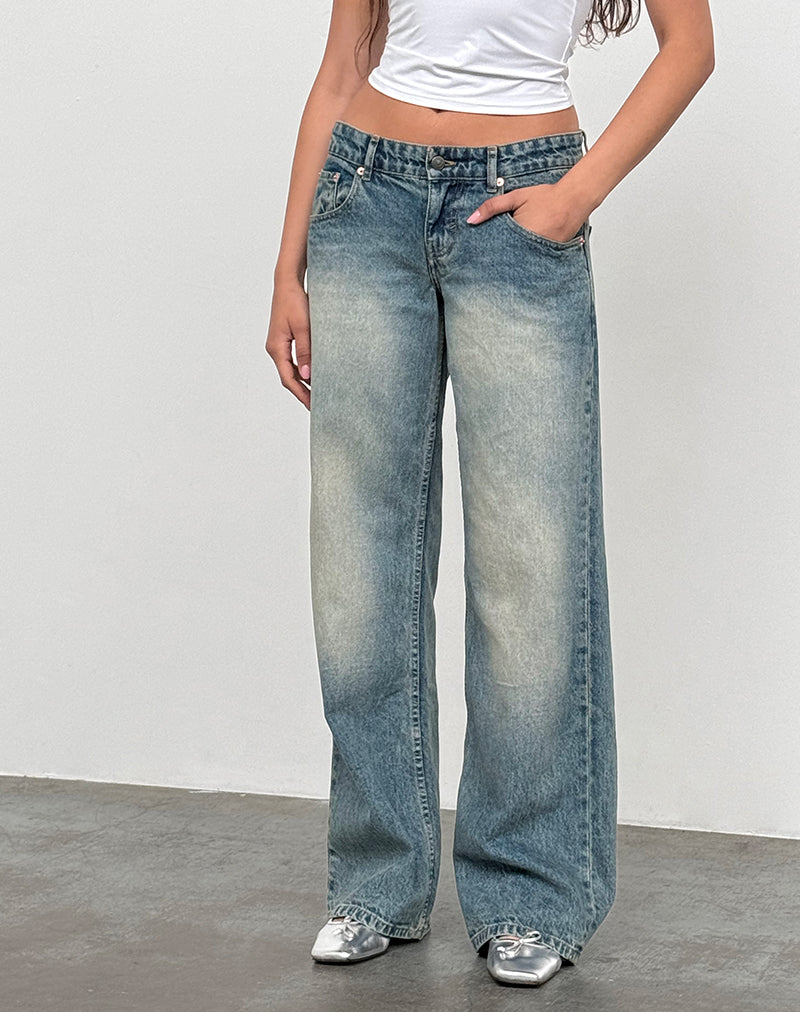 Blue Low Rise Straight Leg Jeans Parallel – - Main Image