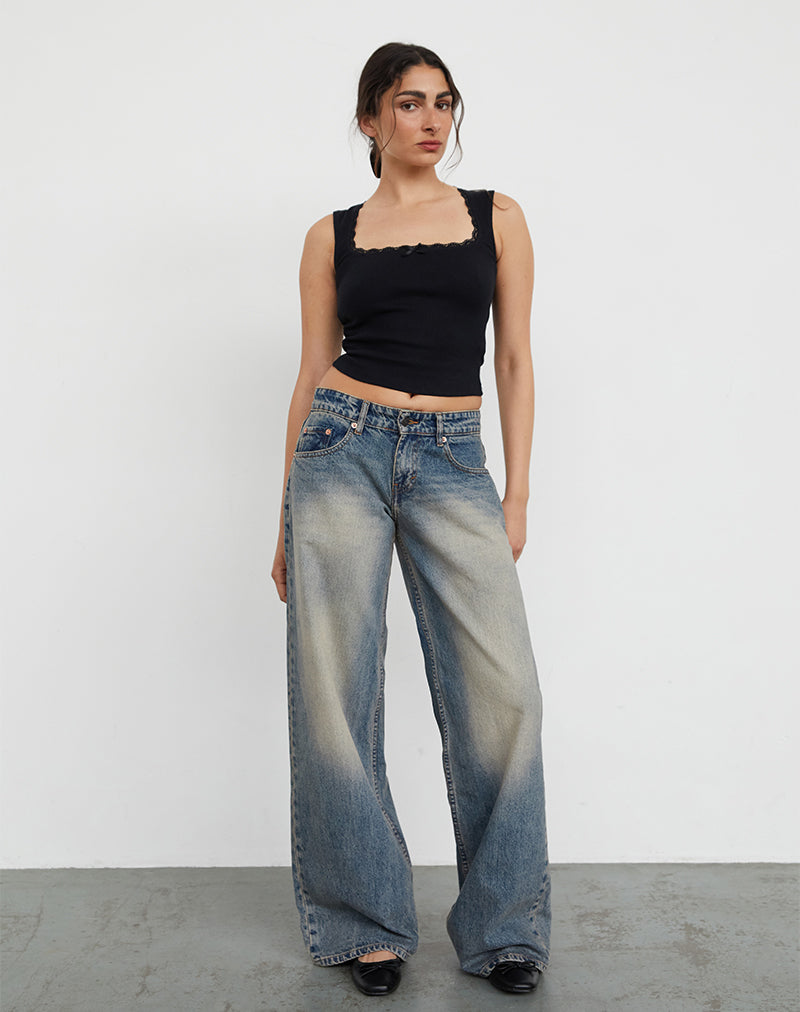 Dirty Blue Extra Wide Low Rise Jeans Roomy –