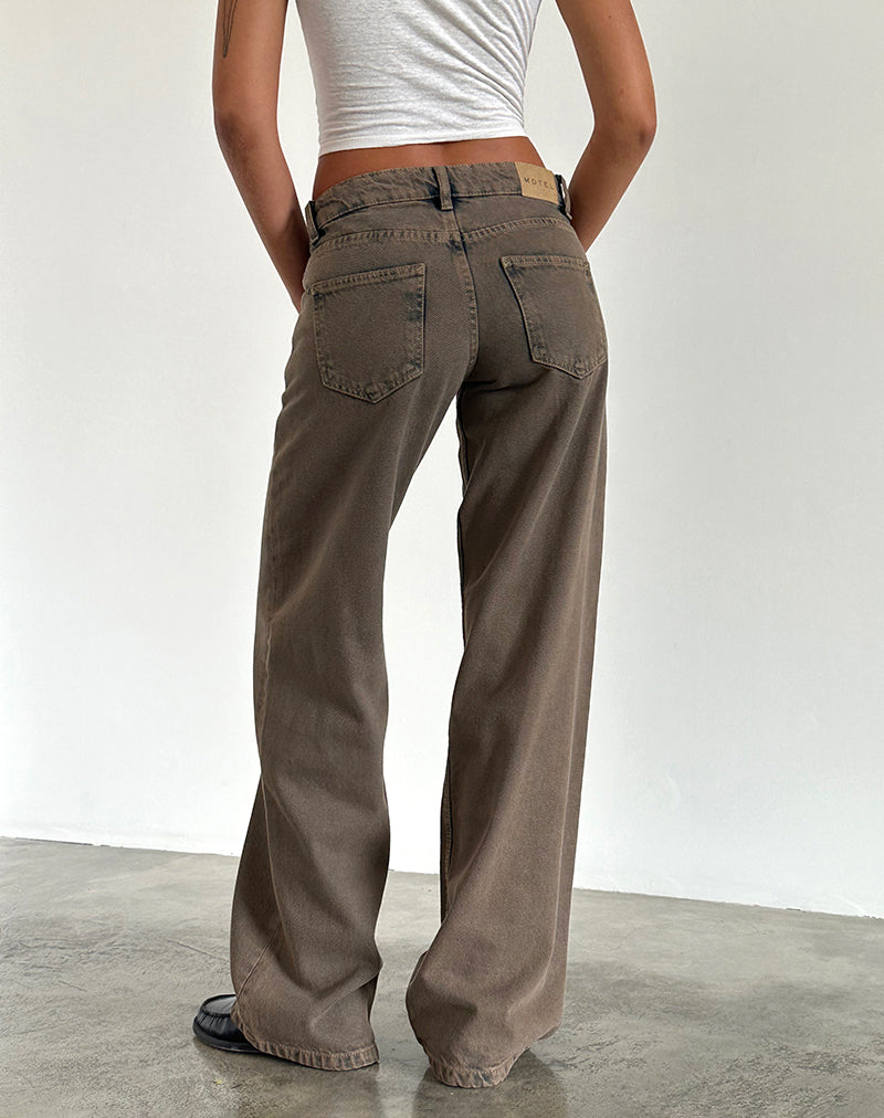 Dark Sand Low Rise Straight Leg Jeans Parallel