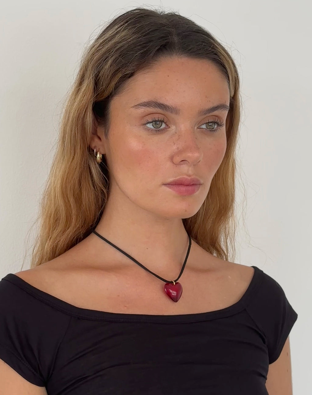 Mimi Glass Heart Necklace by Gemini Jewels