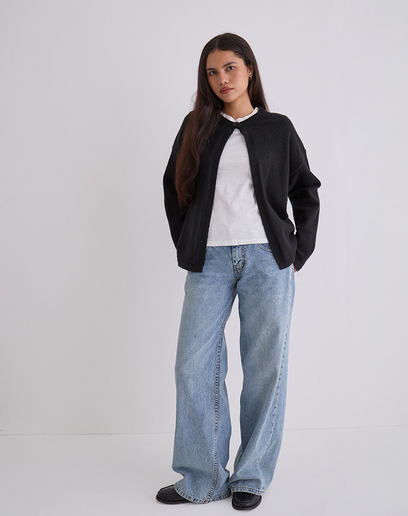 Black Loose Fit Cardigan | Maureen – motelrocks.com