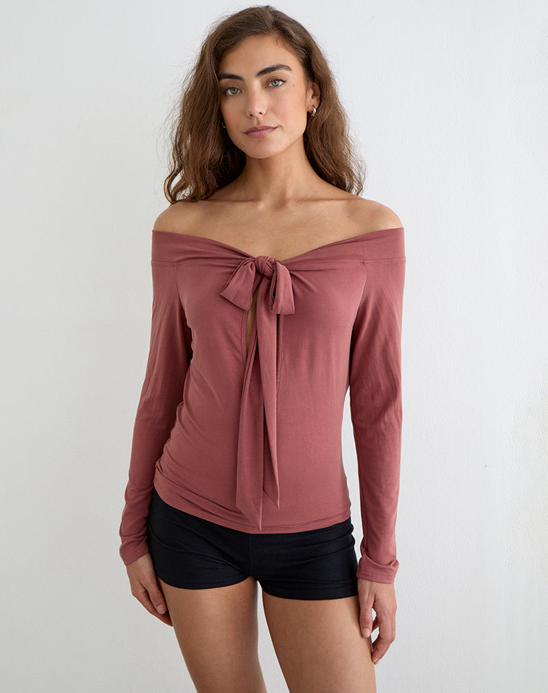 Dark Rose Cupro Multi Wear Long Sleeve Top | Nezuko – motelrocks.com