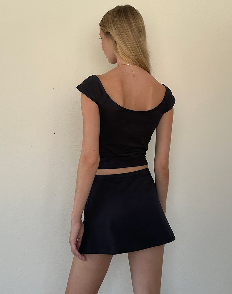 Image of Nidya A-Line Mini Skirt in Black