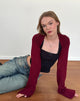 Image of Nobila Knitted Shrug Top in Burgundy