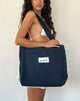 Image of Nola Totebag in Navy with Motel Love Embroidery