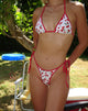 Image of Lentra Bikini Bottom in Cherries with Contrast Binding