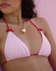 Image of Pami Bikini Top in Sakura Shimmer with Red Strap and Bow