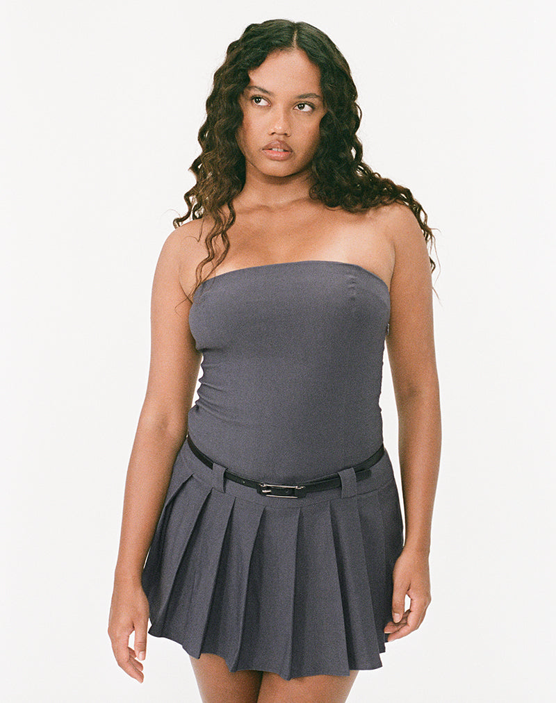 Payoda Bandeau Mini Dress in Dark Grey Payoda Bandeau Mini Dress in Dark Grey