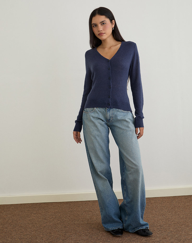 Navy Sheer Knit Cardigan | Renisa – motelrocks.com Navy Sheer Knit Cardigan | Renisa – motelrocks.com