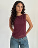 Image of Rochie Asymmetric Top in Mesh Maroon