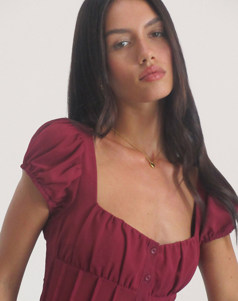 Burgundy Chiffon Blouse