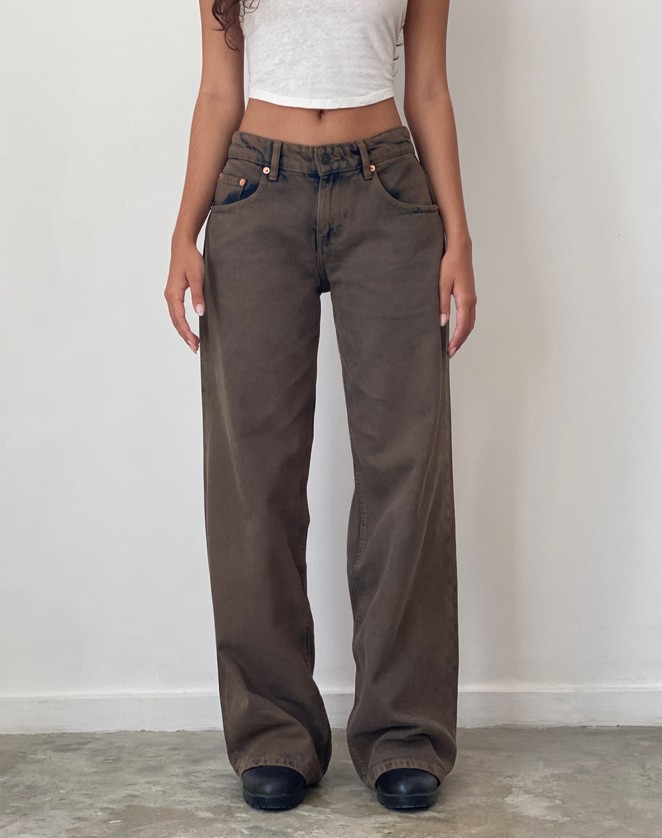 Dark Sand Extra Wide Low Rise Jeans Roomy