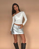 Image of Rwila Skirt in Metallic PU Silver
