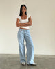 Image of Roomy Extra Wide Low Rise Jeans in Light Wash Blue