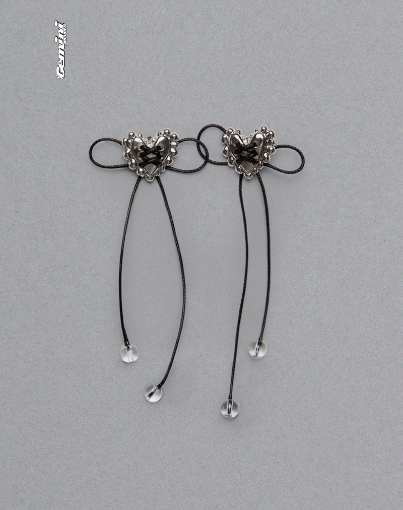 Sadie Bow Earrings in Silver