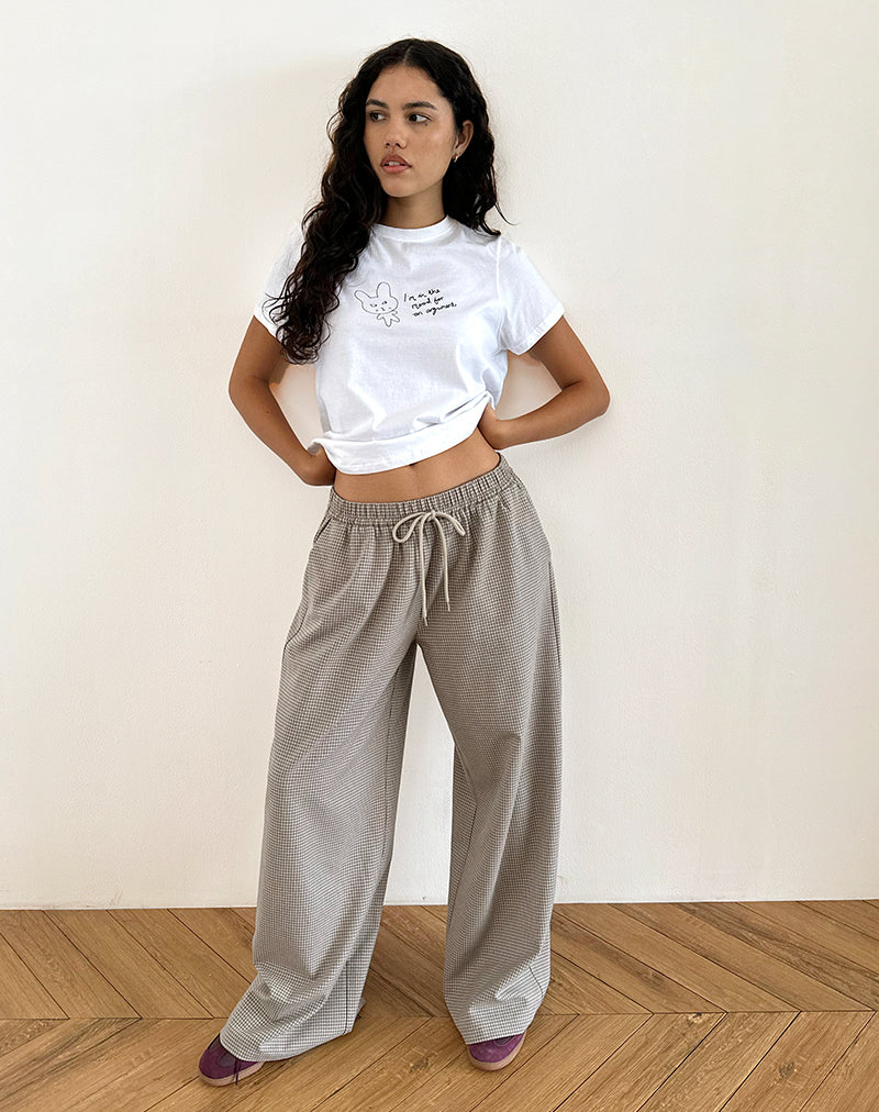 Grey Check Oversized Trouser Sasari – - Main Image